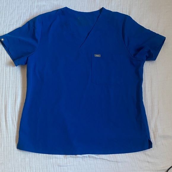 FIGS  Royal Blue Medical Scrub Top - Picture 5 of 8